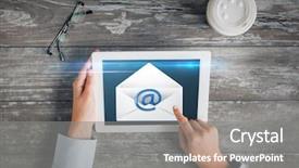  Presentation with business communication for students - Colorful slide deck enhanced with e top up - business people communication and technology backdrop and a gray colored foreground