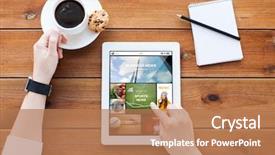  Presentation with mass media - Cool new slide deck with e top up - business technology mass media backdrop and a coral colored foreground