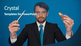  Presentation with liquid - Colorful presentation design enhanced with e top up - businessman topping up his e-cigarette backdrop and a ocean colored foreground