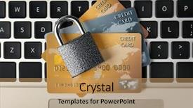  Presentation with keyboard - Beautiful theme featuring e top up - credit cards and lock backdrop and a coral colored foreground