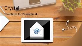  Presentation with technology education - Theme consisting of e top up - education business communication and technology background and a coral colored foreground