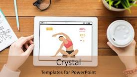  Presentation with iot agriculture technology concept man - PPT theme having e top up - technology people and sport concept background and a coral colored foreground