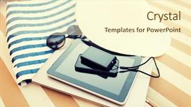  Presentation with technology - Theme with romantic couple in love eating ice cream together and watching tv background and a dark gray colored foreground