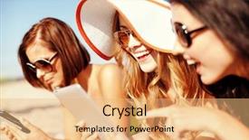  Presentation with healthcare technology internet of things - Beautiful slide deck featuring e tourism - summer holidays technology and internet backdrop and a coral colored foreground