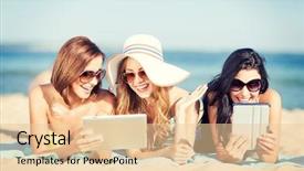  Presentation with healthcare technology internet of things - Colorful presentation design enhanced with e tourism - summer holidays technology and internet backdrop and a lemonade colored foreground