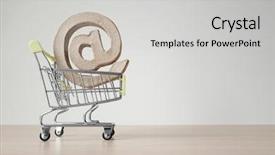  Presentation with mail - Colorful PPT theme enhanced with e trade - shopping cart with e-mail backdrop and a light gray colored foreground