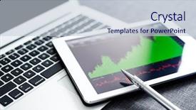  Presentation with stock exchange - PPT theme featuring tablet pc with stock exchange background and a lemonade colored foreground