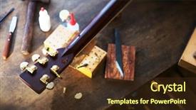  Presentation with guitar - Cool new presentation theme with e tuner or tuning peg backdrop and a tawny brown colored foreground