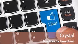  Presentation with social media - Cool new PPT layouts with e vote - computer keyboard enter key backdrop and a coral colored foreground