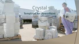  Presentation with waste - Colorful slides enhanced with e-waste-drop-off-location backdrop and a sky blue colored foreground