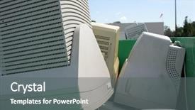  Presentation with electronics waste - PPT theme enhanced with e-waste old computers background and a gray colored foreground