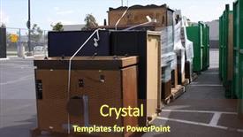  Presentation with electronics waste - Slide deck having e-waste old computers background and a tawny brown colored foreground