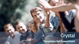  Presentation with good neighbor - Presentation theme enhanced with each other a high five background and a ocean colored foreground