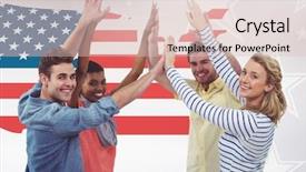  Presentation with digital image - Presentation theme consisting of each other against usa flag background and a lemonade colored foreground