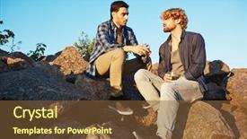  Presentation with sky blue - Amazing theme having each other cloudless blue sky backdrop and a tawny brown colored foreground