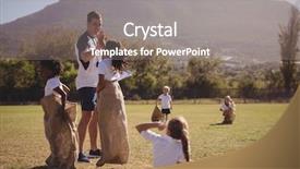  Presentation with coach - Slide set consisting of each other during sack race background and a  colored foreground