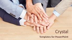  Presentation with teambuilding - PPT theme having each other in teambuilding background and a  colored foreground