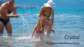  Presentation with summer holiday - Presentation consisting of shallow water of the sea background and a light blue colored foreground