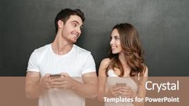  Presentation with studio - PPT theme with each other isolated dark background background and a coral colored foreground