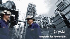  Presentation with refinery - Presentation theme consisting of each other oil and gas background and a ocean colored foreground