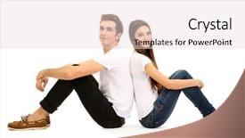  Presentation with people helping each teamwork couple - Cool new PPT layouts with each other on floor backdrop and a lemonade colored foreground