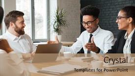  Presentation with happy - Presentation theme consisting of each other using laptop computer background and a coral colored foreground