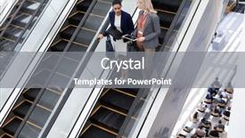  Presentation with low angle view of fictitious - Slide set consisting of each other while using escalator background and a gray colored foreground