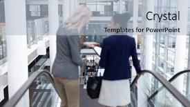  Presentation with rear view mirror - PPT theme with each other while using escalator background and a light blue colored foreground