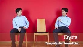  Presentation with next - Slides featuring copy space wall looking surprised background and a  colored foreground.