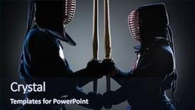  Presentation with sword - Colorful slide deck enhanced with each other with wooden sword backdrop and a wine colored foreground