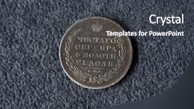  Presentation with russian - PPT layouts featuring eagle award - russian empire silver coin 1829 background and a dark gray colored foreground