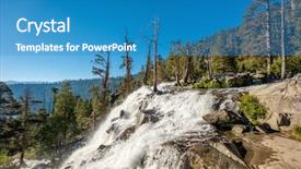  Presentation with tahoe - Slide deck featuring eagle falls at lake tahoe background and a teal colored foreground