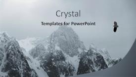  Presentation with eagle flying - Presentation theme with eagle-flying-over-dnowy-mountains background and a light gray colored foreground