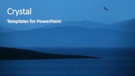  Presentation with eagle flying - Colorful PPT theme enhanced with eagle free - image of an aegean sea backdrop and a teal colored foreground