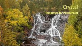 Presentation with eagle - Theme consisting of eagle-river-falls-near-eagle background and a tawny brown colored foreground