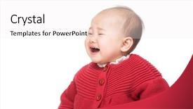  Presentation with crying baby - Presentation design enhanced with ear ache - asian baby crying background and a sky blue colored foreground