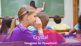  Presentation with diverse elementary students - Slide deck featuring ear at the elementary school background and a violet colored foreground