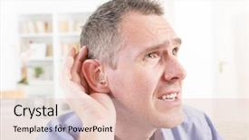  Presentation with hearing aid - Slide set with ear attempting to hear something background and a lemonade colored foreground