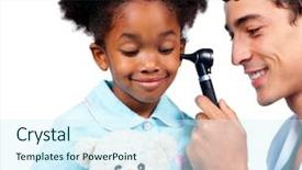  Presentation with medical ear - Beautiful slides featuring ear check - gorgeous afro-american little girl backdrop and a cool aqua colored foreground