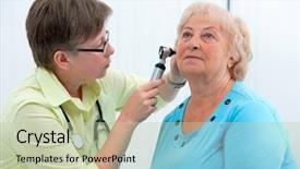  Presentation with ent - Theme having ear examination ent physician looking background and a mint green colored foreground