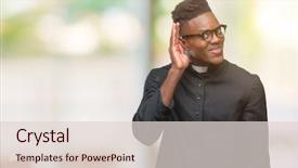  Presentation with hearing god - Audience pleasing slides consisting of ear listening an hearing backdrop and a lemonade colored foreground