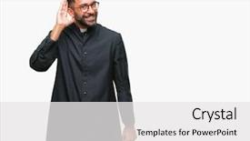  Presentation with hearing god - Cool new slides with ear listening an hearing backdrop and a white colored foreground