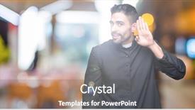  Presentation with hearing god - Amazing presentation design having ear listening an hearing backdrop and a gray colored foreground