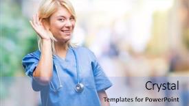  Presentation with medical ear - PPT layouts enhanced with ear listening an hearing background and a  colored foreground