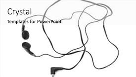  Presentation with black and white trees - Beautiful presentation theme featuring ear listening speaker - black earbuds earphones isolated backdrop and a white colored foreground