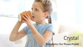  Presentation with plastic - Colorful slide deck enhanced with ear listening speaker - cute little girl using plastic backdrop and a lemonade colored foreground