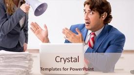  Presentation with hearing aid - Cool new theme with ear listening speaker - deaf employee using hearing aid backdrop and a  colored foreground