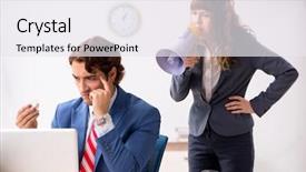  Presentation with hearing aid - Colorful slides enhanced with ear listening speaker - deaf employee using hearing aid backdrop and a  colored foreground