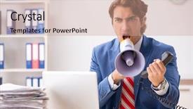  Presentation with hearing aid - Beautiful slide deck featuring ear listening speaker - deaf employee using hearing aid backdrop and a  colored foreground