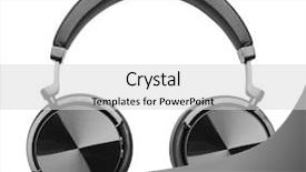  Presentation with monarch butterfly isolated on white - Cool new PPT theme with ear listening speaker - headphones isolated on white background backdrop and a  colored foreground